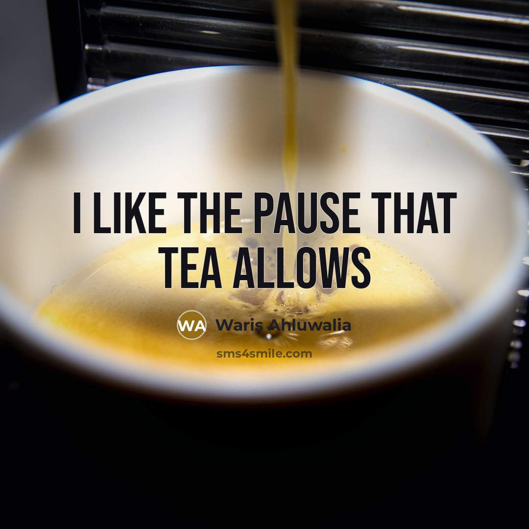 “I like the pause that tea allows” quote by Waris Ahluwalia