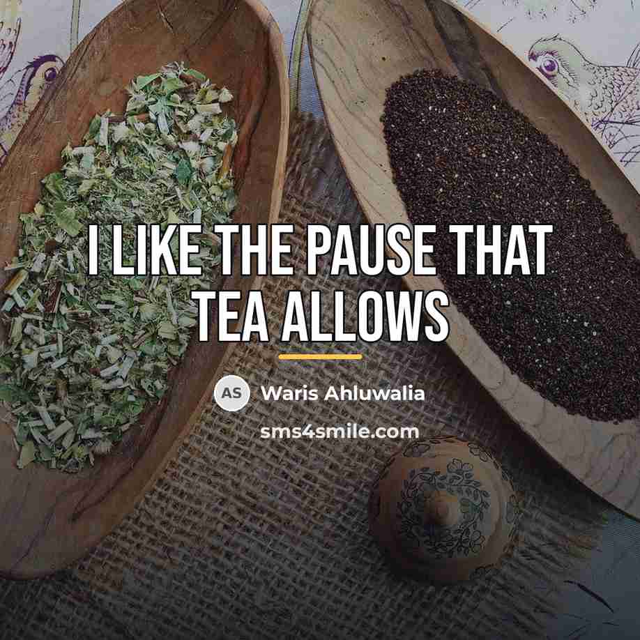 “I like the pause that tea allows…” quote by Waris Ahluwalia