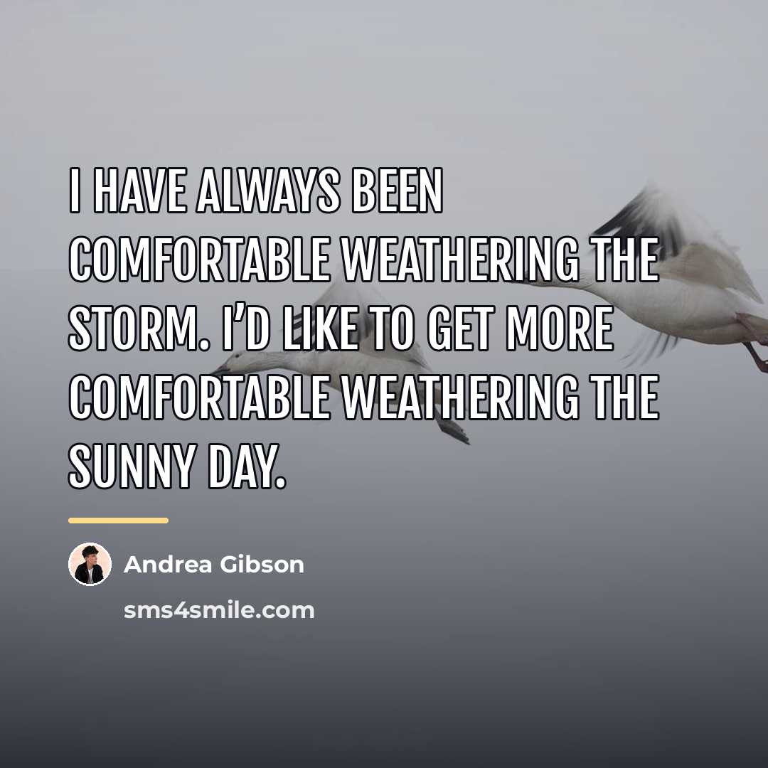 “I have always been comfortable weathering the storm. I’d like…” quote by Andrea Gibson