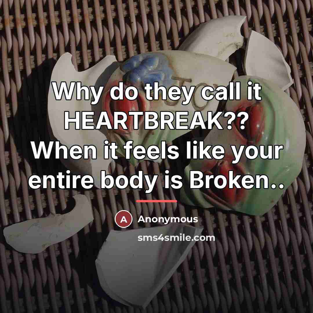“Why do they call it HEARTBREAK?? When it feels like…” quote by Anonymous