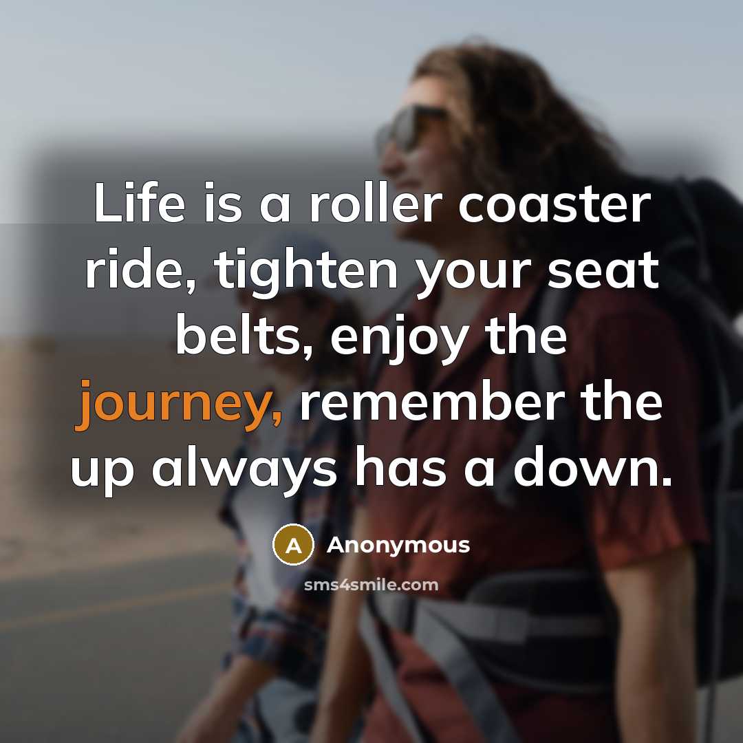 “Life is a roller coaster ride, tighten your seat belts,…” quote by Anonymous