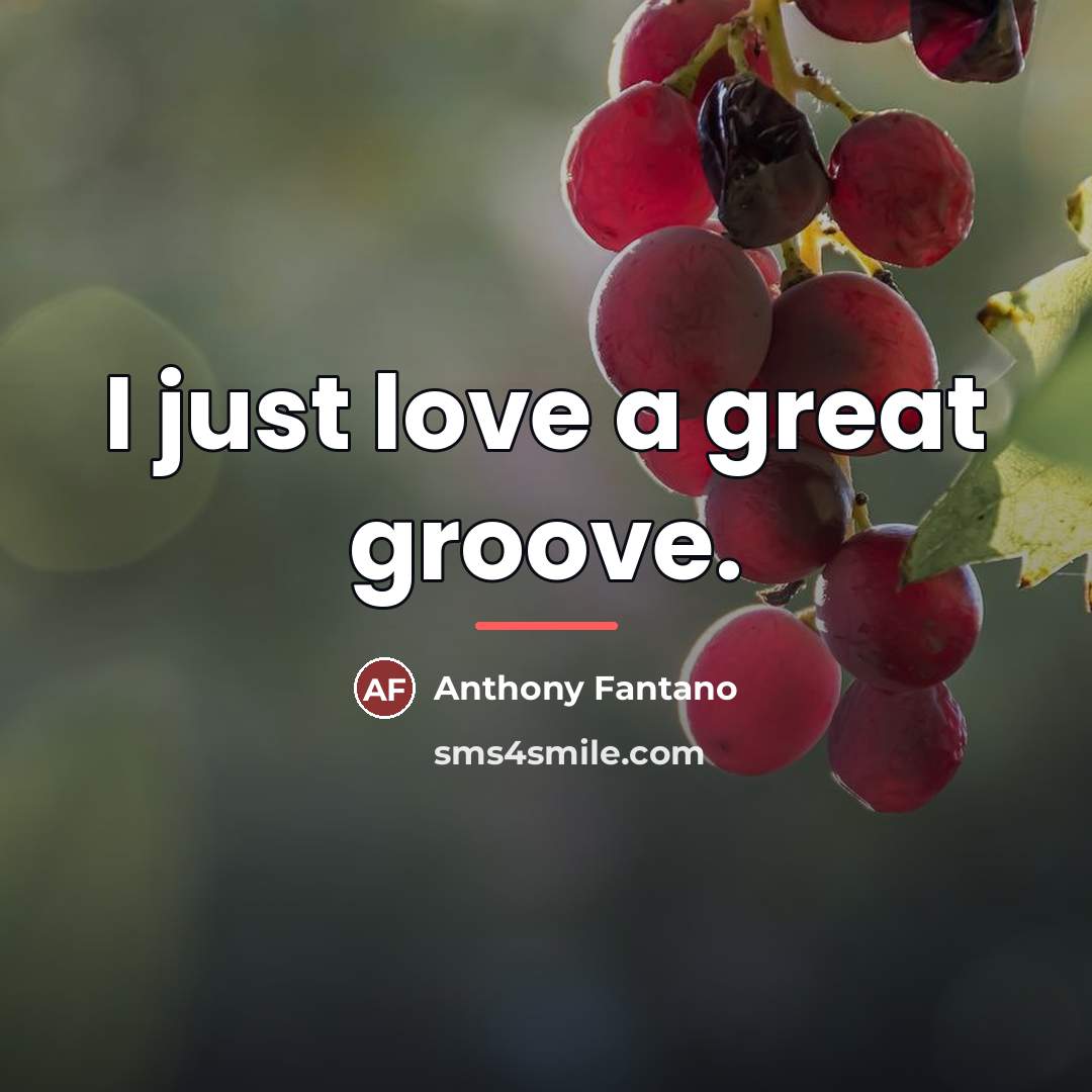 “I just love a great groove.…” quote by Anthony Fantano