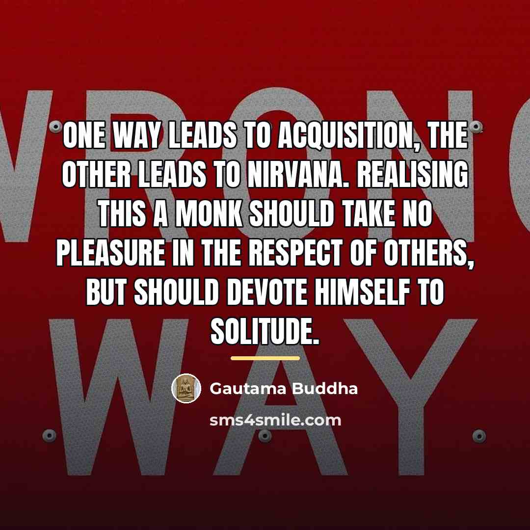 “One way leads to acquisition, the other leads to nirvana.…” quote by Gautama Buddha