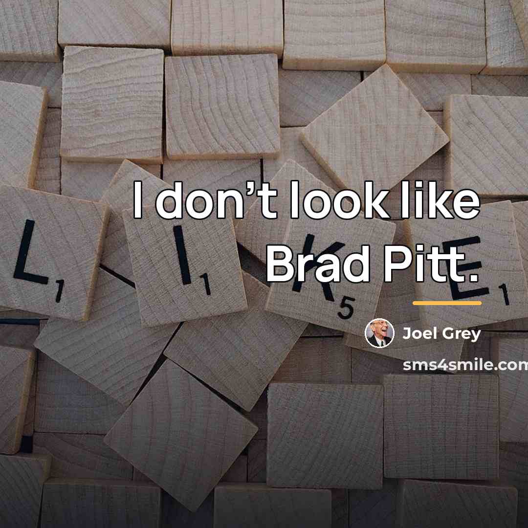“I don't look like Brad Pitt.…” quote by Joel Grey