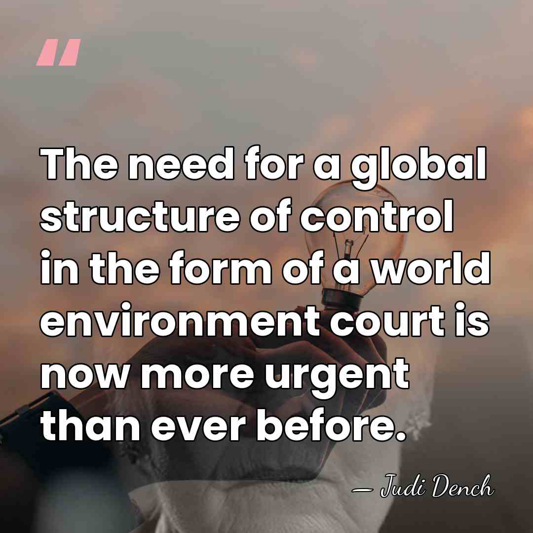 The need for a global structure of control in the form of&hellip; - Judi Dench