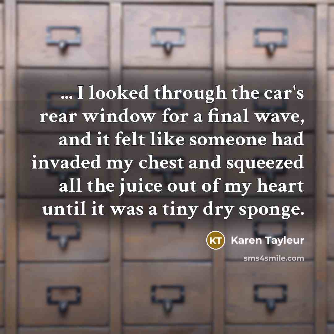 “... I looked through the car's rear window for a…” quote by Karen Tayleur
