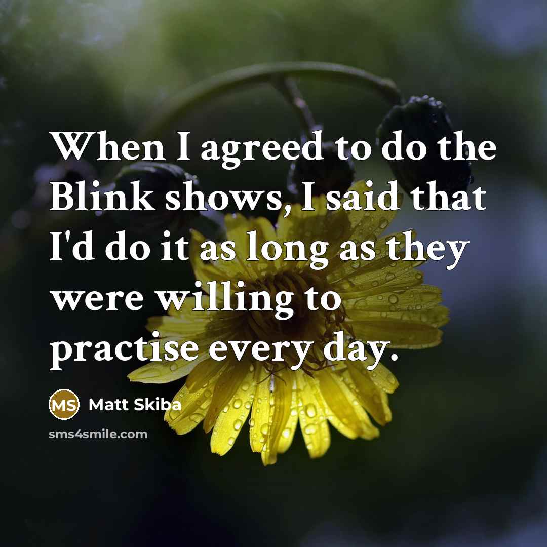 “When I agreed to do the Blink shows, I said…” quote by Matt Skiba