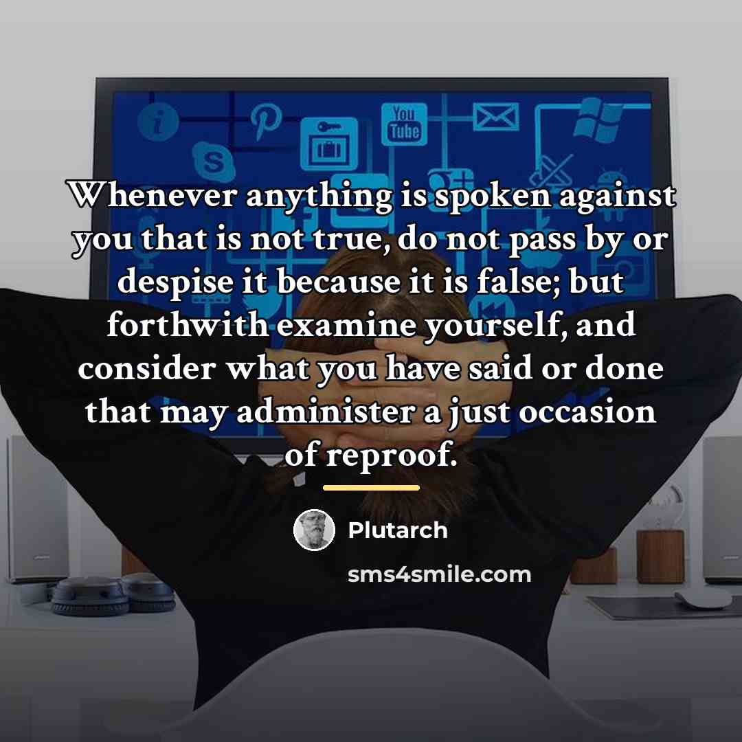 “Whenever anything is spoken against you that is not true,…” quote by Plutarch