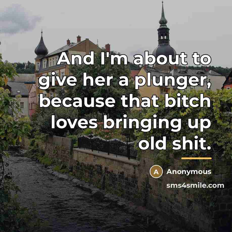 “And I'm about to give her a plunger, because that…” quote by Anonymous