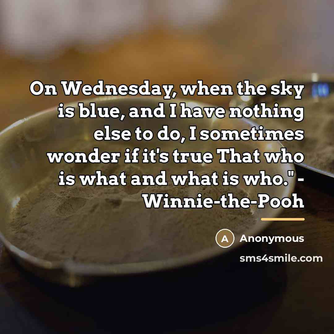 “On Wednesday, when the sky is blue, and I have…” quote by Anonymous