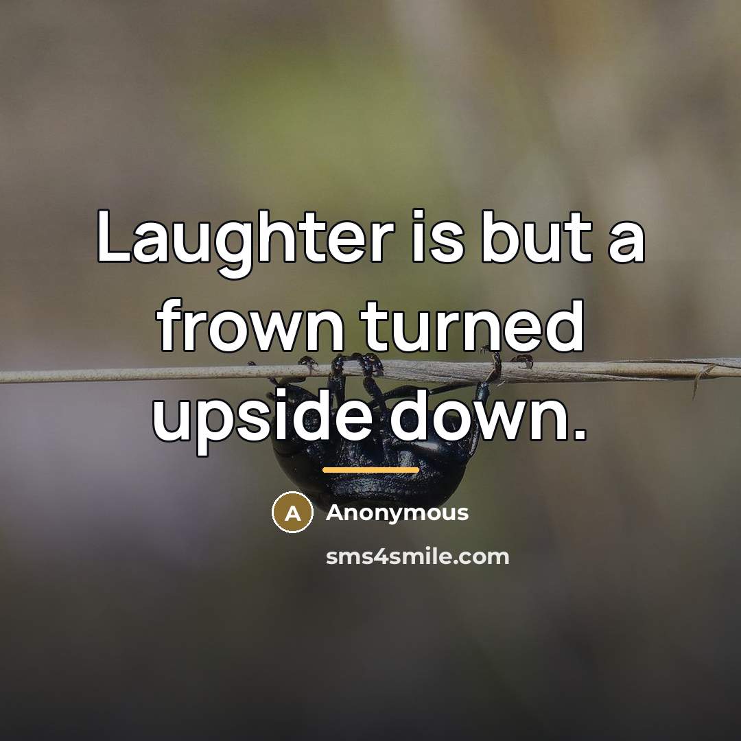 “Laughter is but a frown turned upside down.…” quote by Anonymous