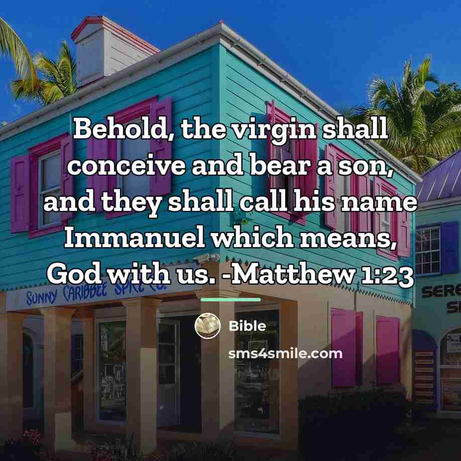 “Behold, the virgin shall conceive and bear a son, and…” quote by Bible