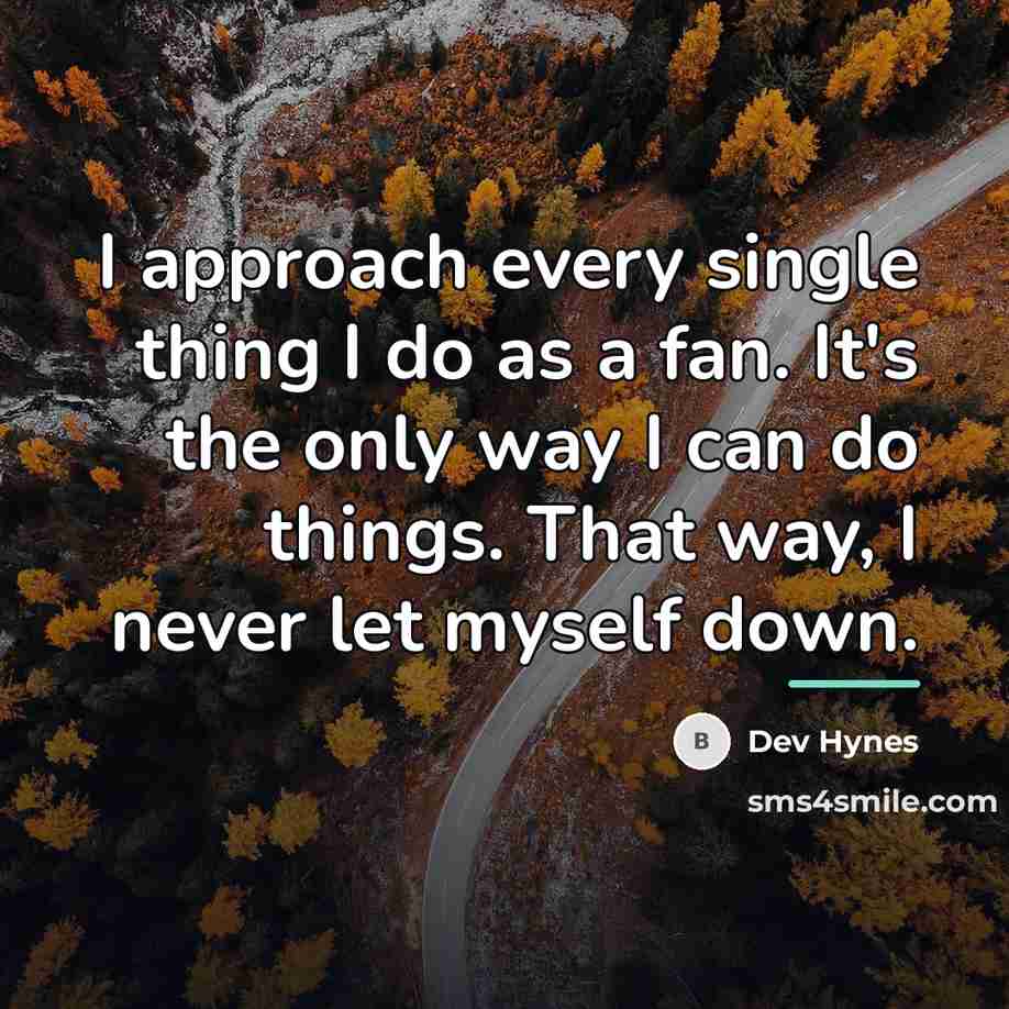 “I approach every single thing I do as a fan.…” quote by Dev Hynes