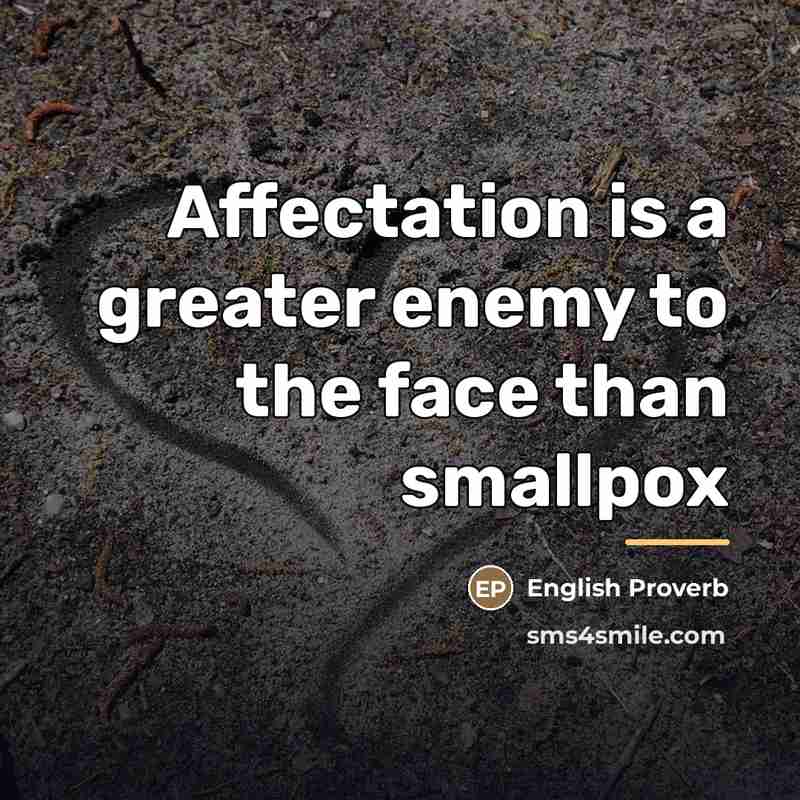“Affectation is a greater enemy to the face than smallpox…” quote by English Proverb