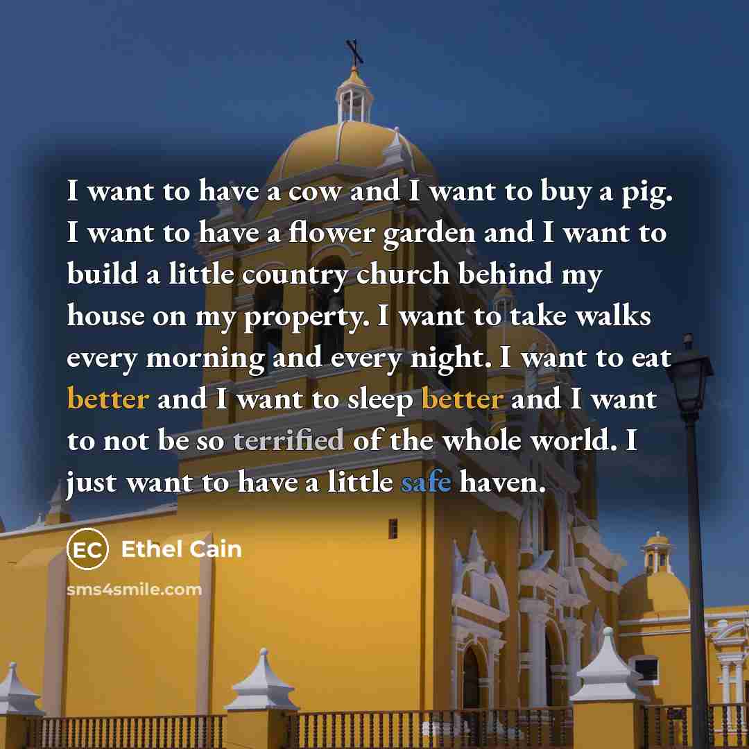 “I want to have a cow and I want to…” quote by Ethel Cain