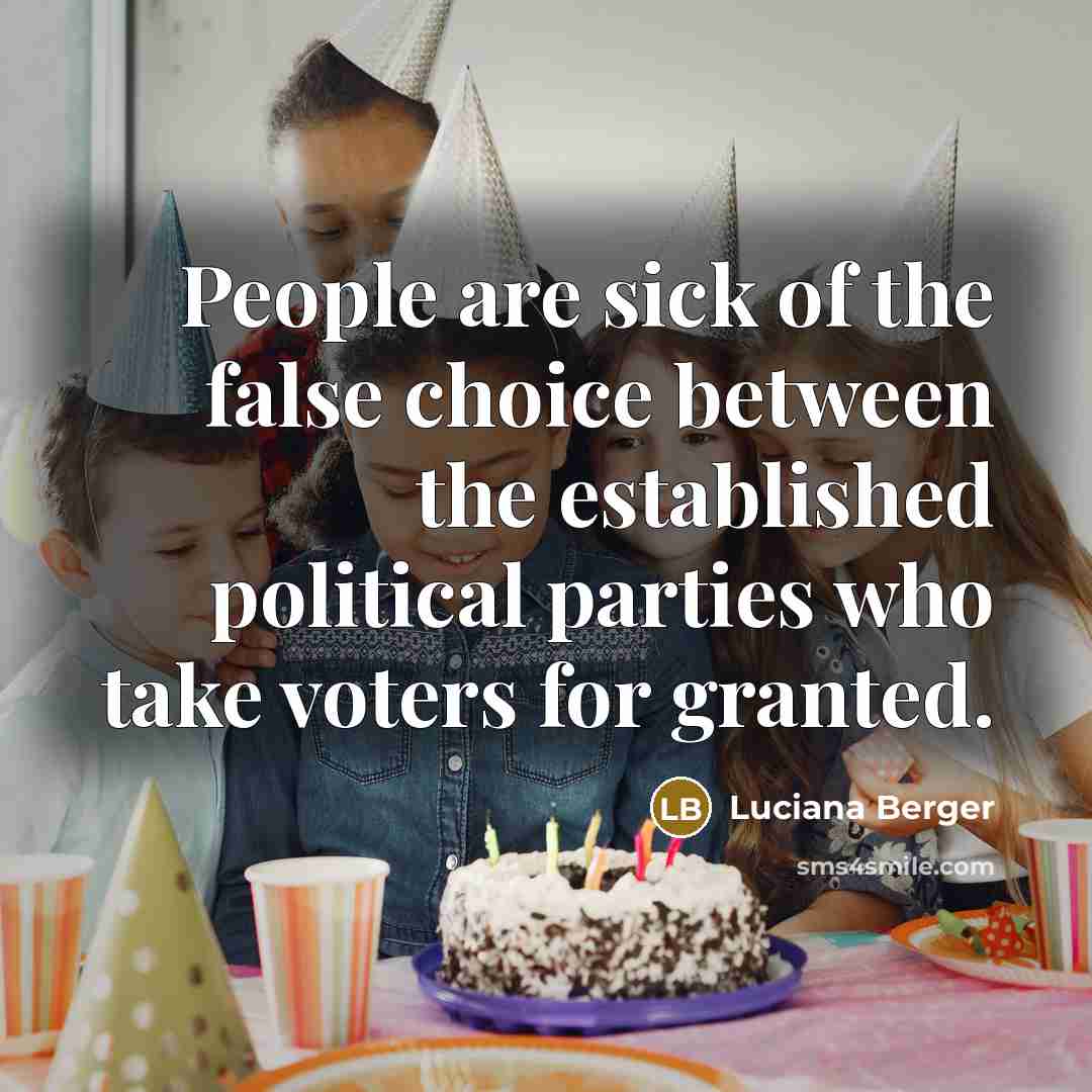 “People are sick of the false choice between the established…” quote by Luciana Berger