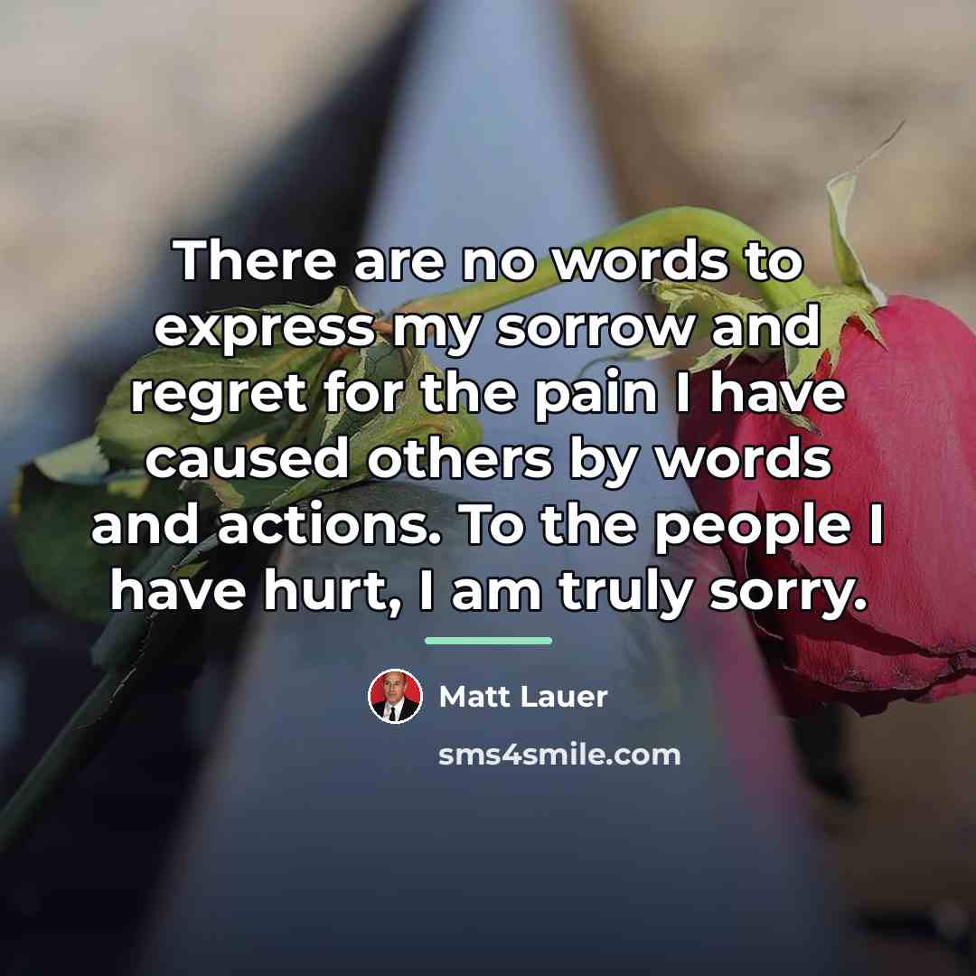 “There are no words to express my sorrow and regret…” quote by Matt Lauer