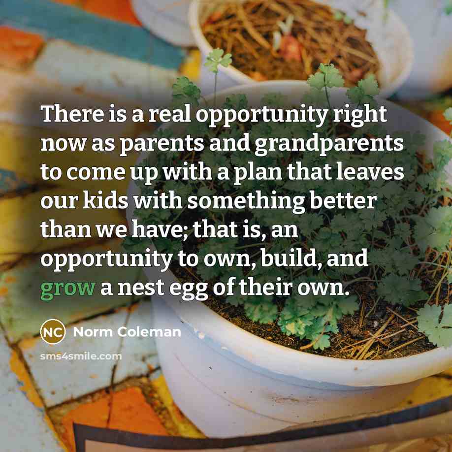 “There is a real opportunity right now as parents and…” quote by Norm Coleman