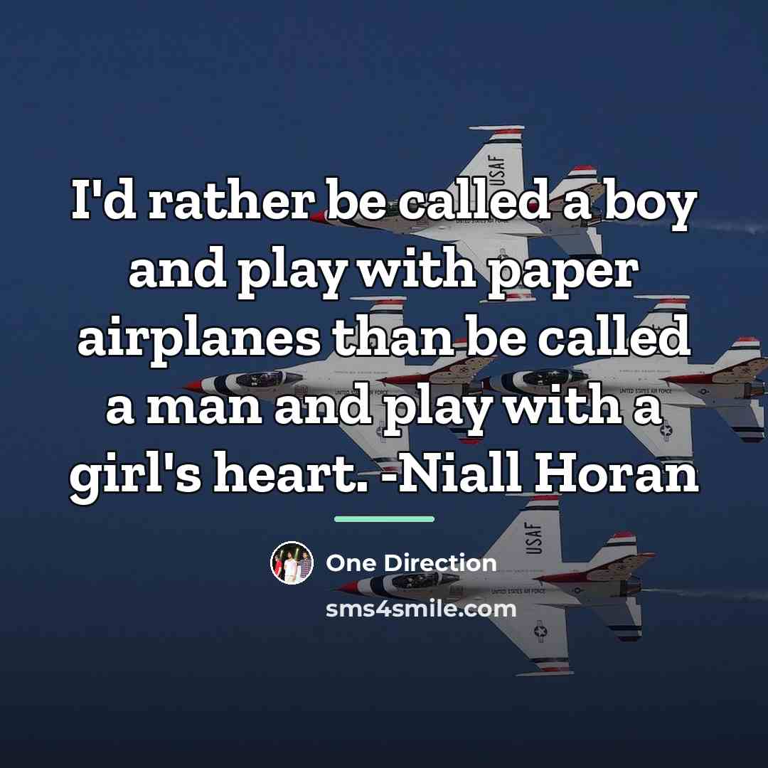 “I'd rather be called a boy and play with paper…” quote by One Direction