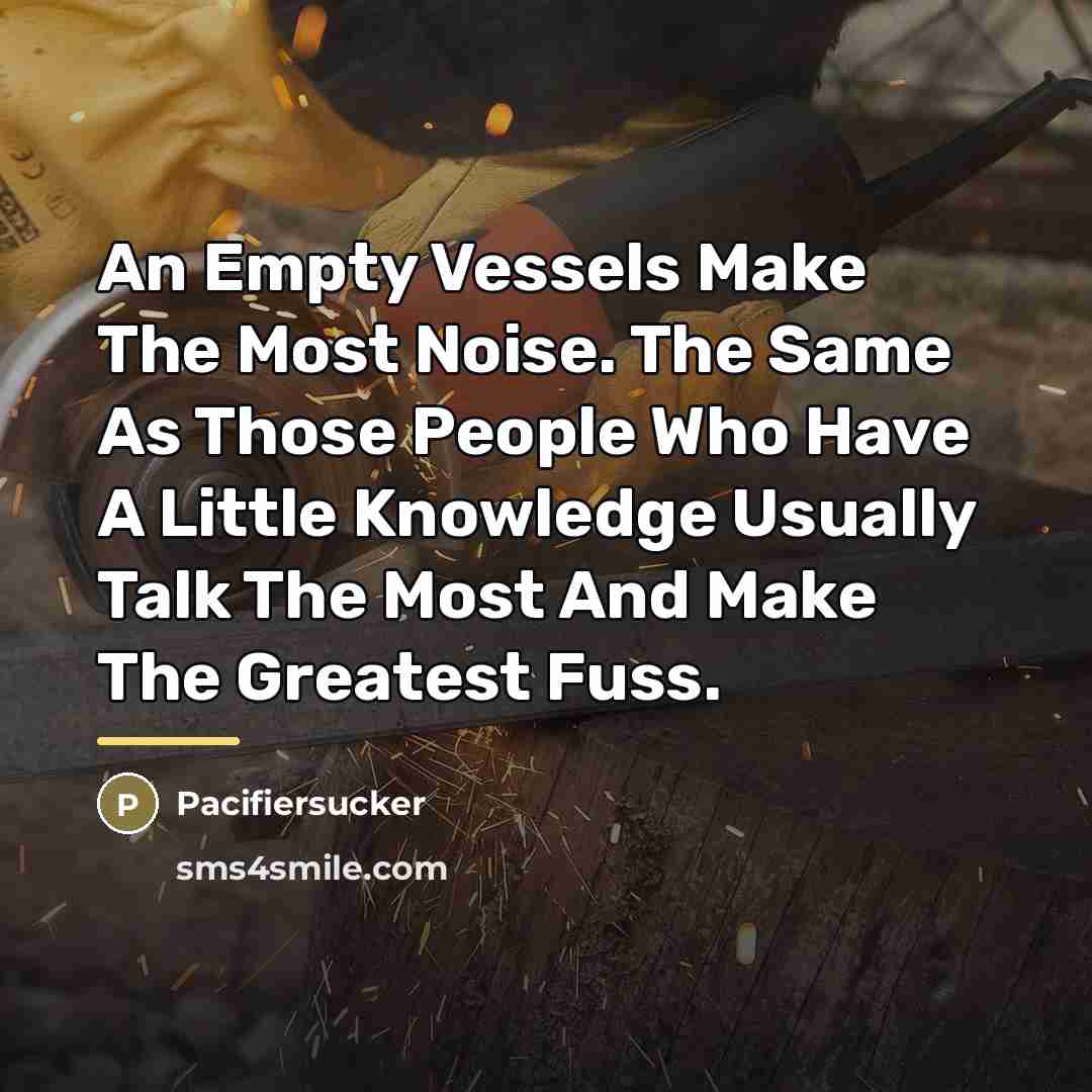 “An Empty Vessels Make The Most Noise. The Same As…” quote by Pacifiersucker