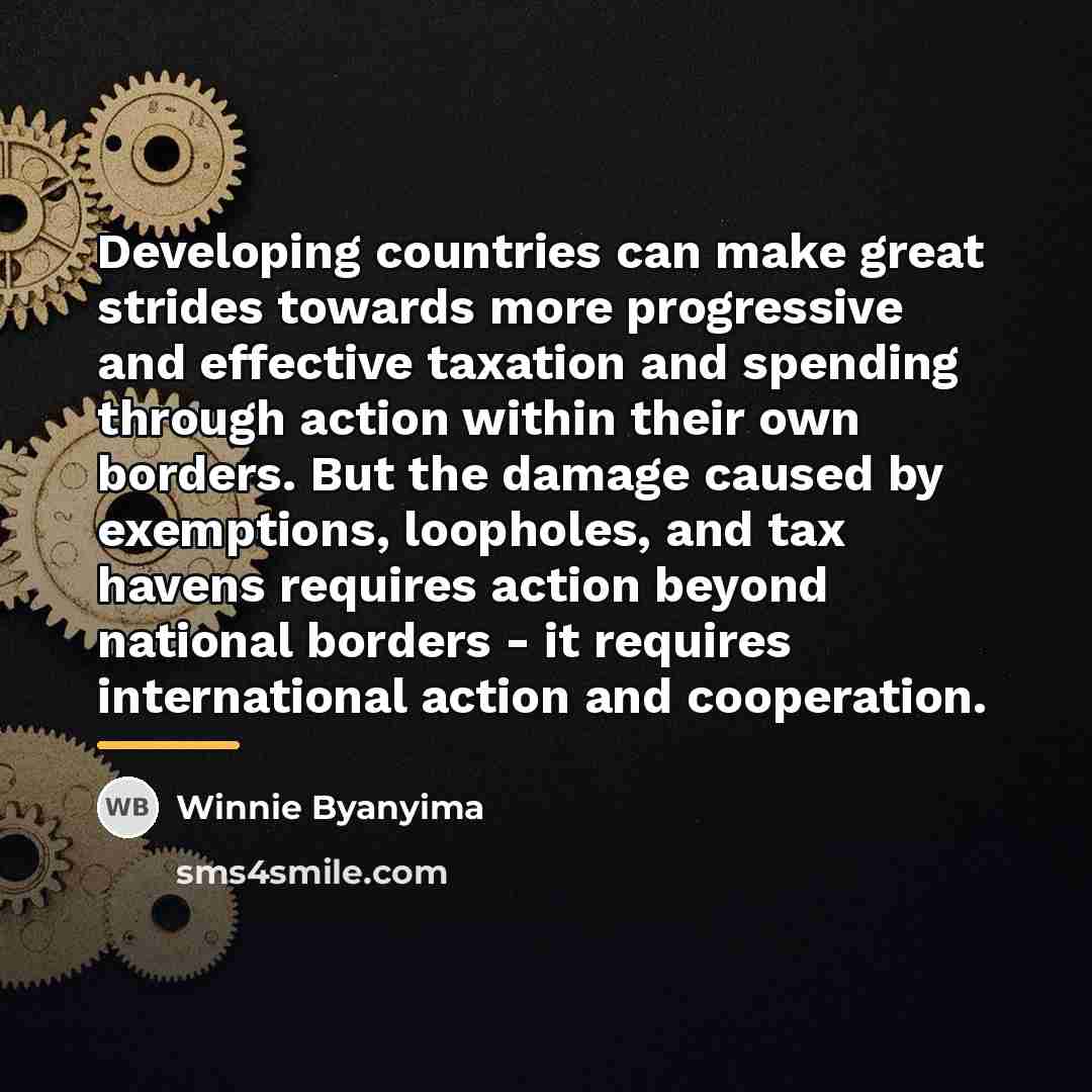 “Developing countries can make great strides towards more progressive and…” quote by Winnie Byanyima