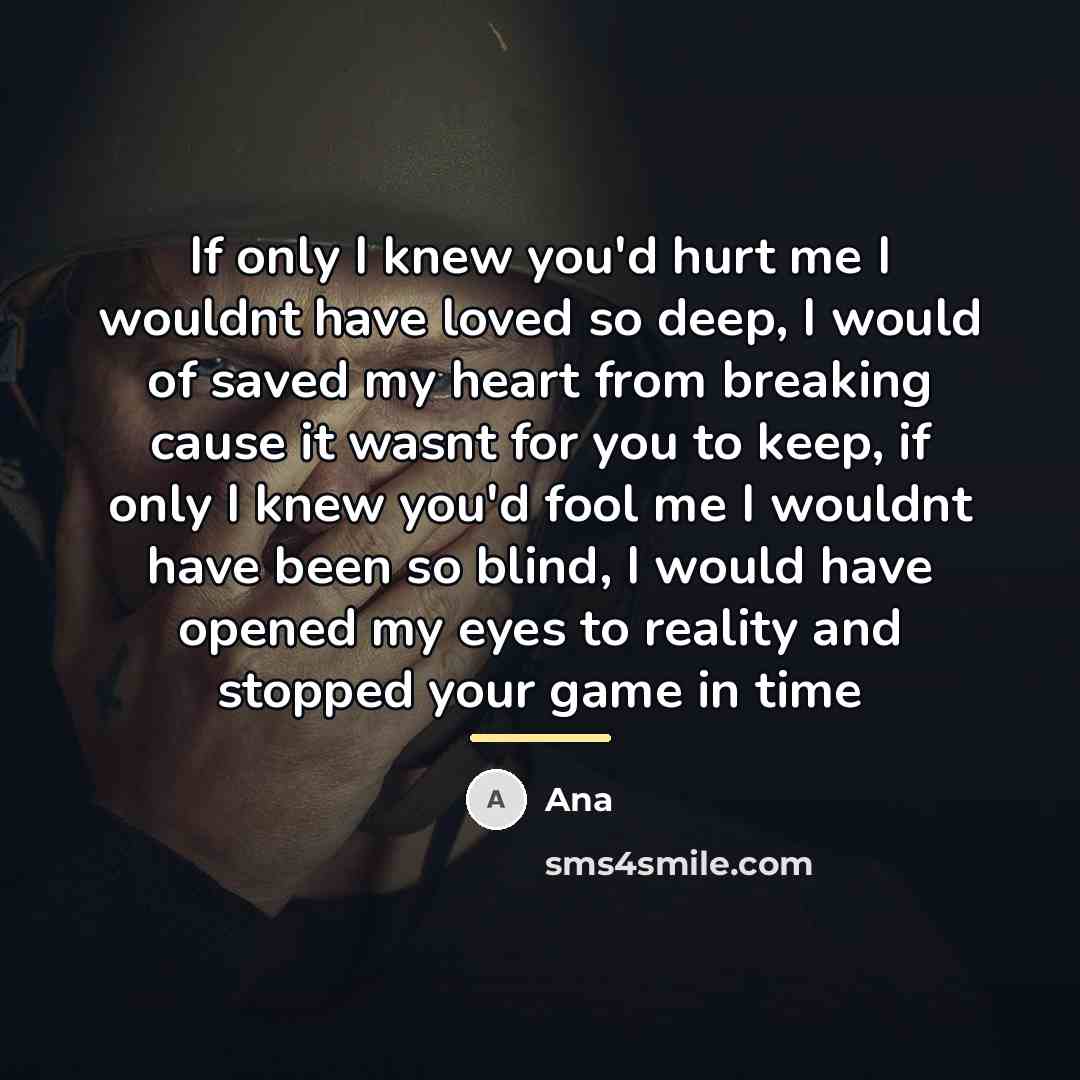 “If only I knew you'd hurt me I wouldnt have…” quote by Ana