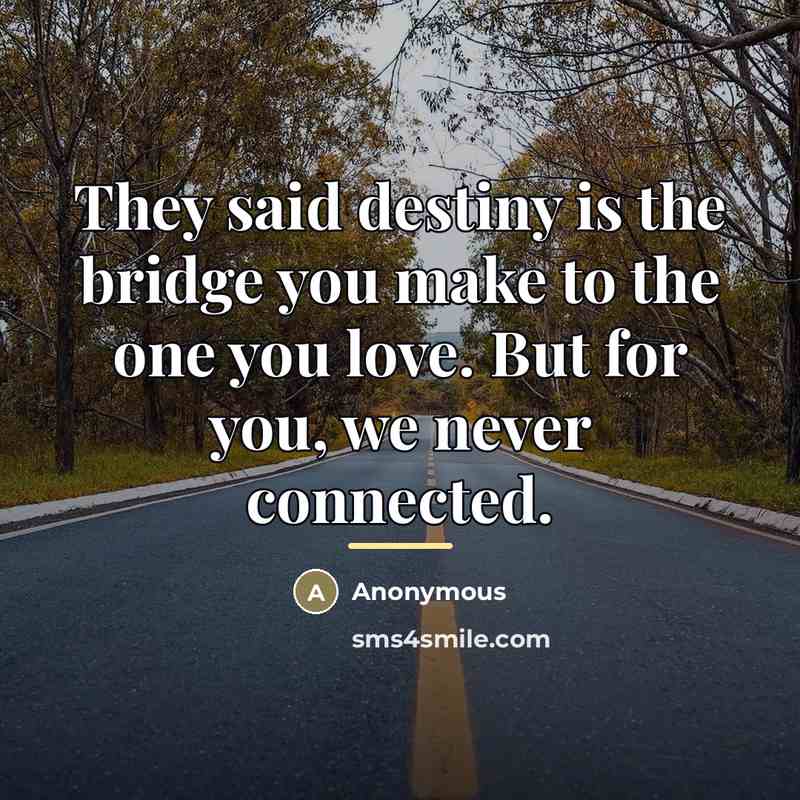 “They said destiny is the bridge you make to the…” quote by Anonymous