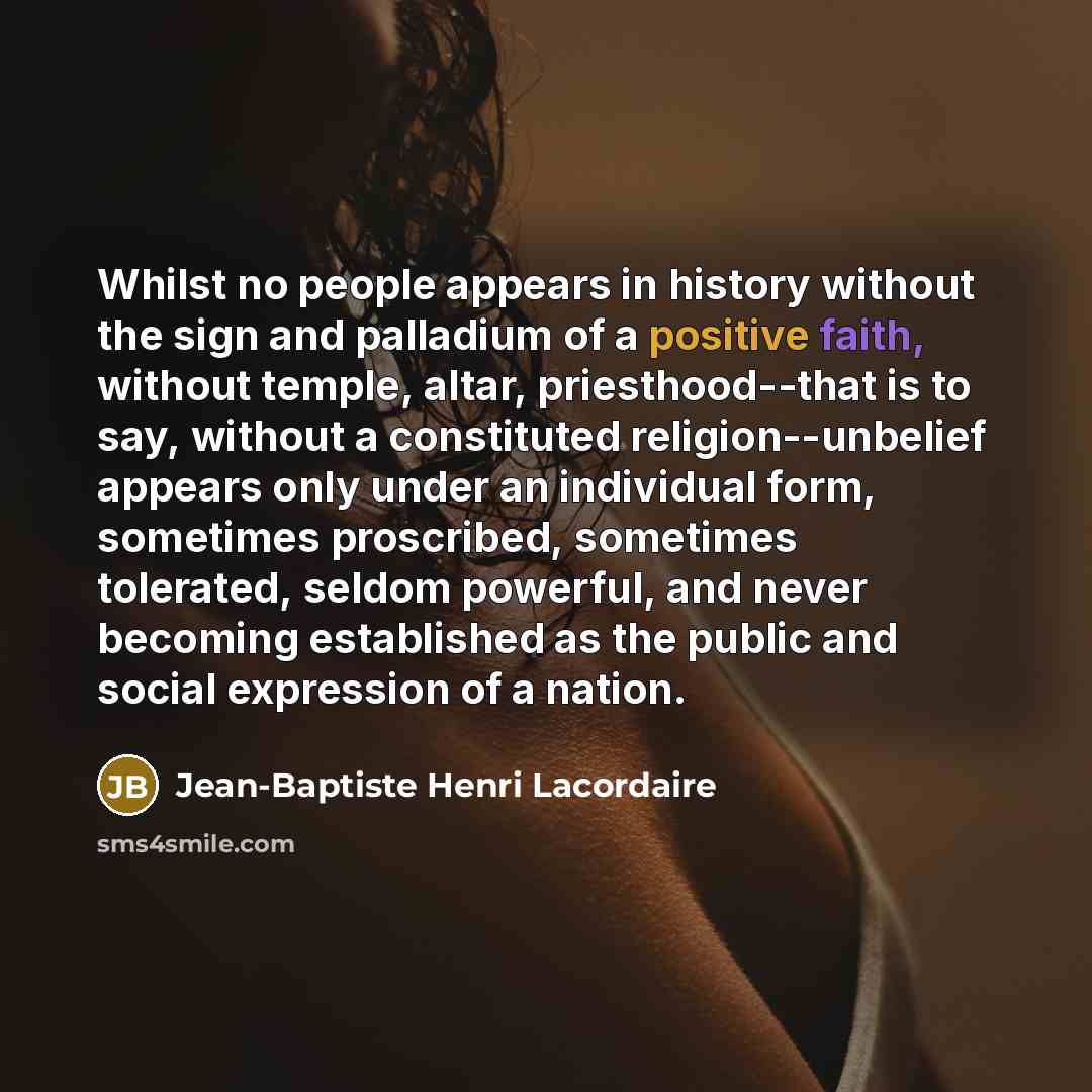 “Whilst no people appears in history without the sign and…” quote by Jean-Baptiste Henri Lacordaire