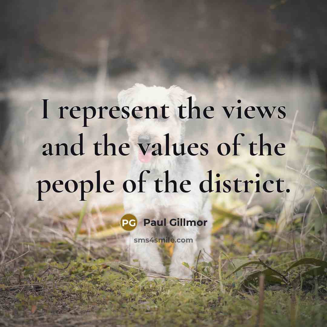 “I represent the views and the values of the people…” quote by Paul Gillmor