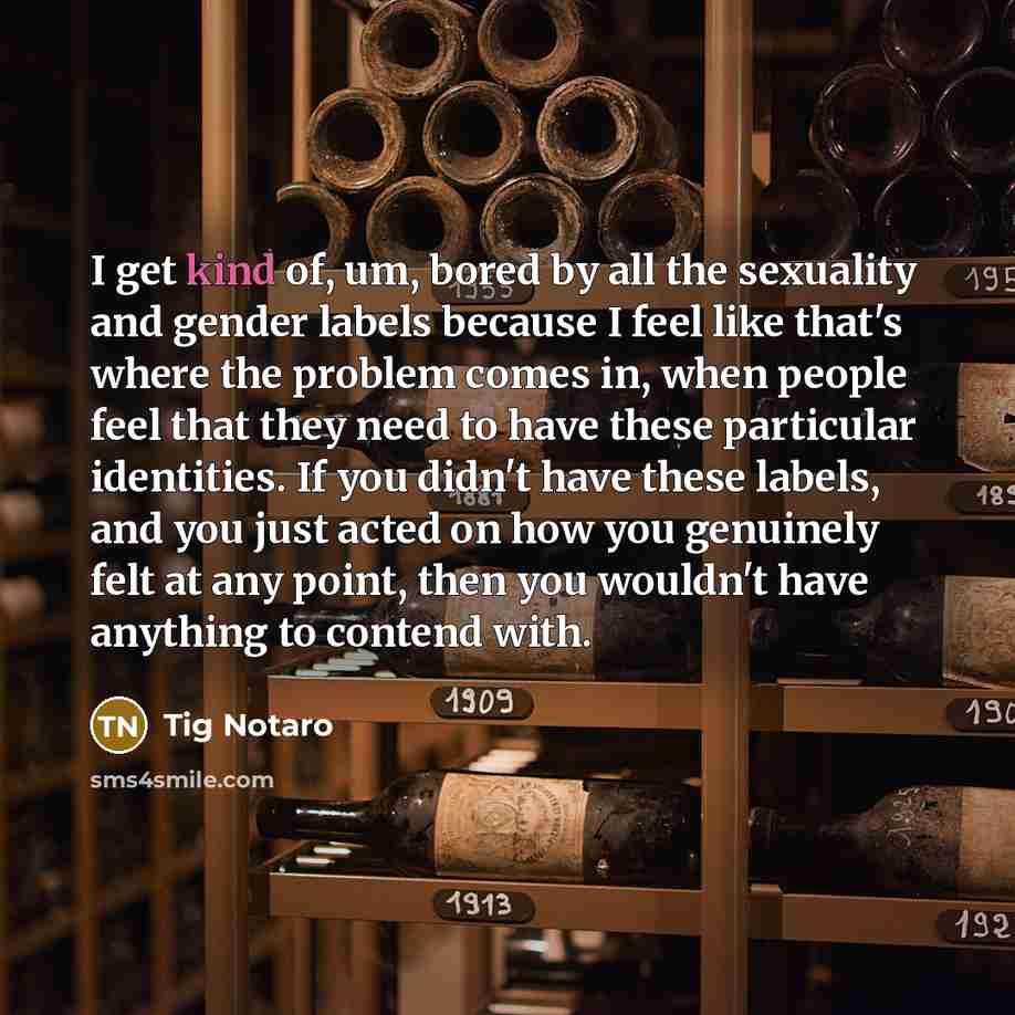 “I get kind of, um, bored by all the sexuality…” quote by Tig Notaro