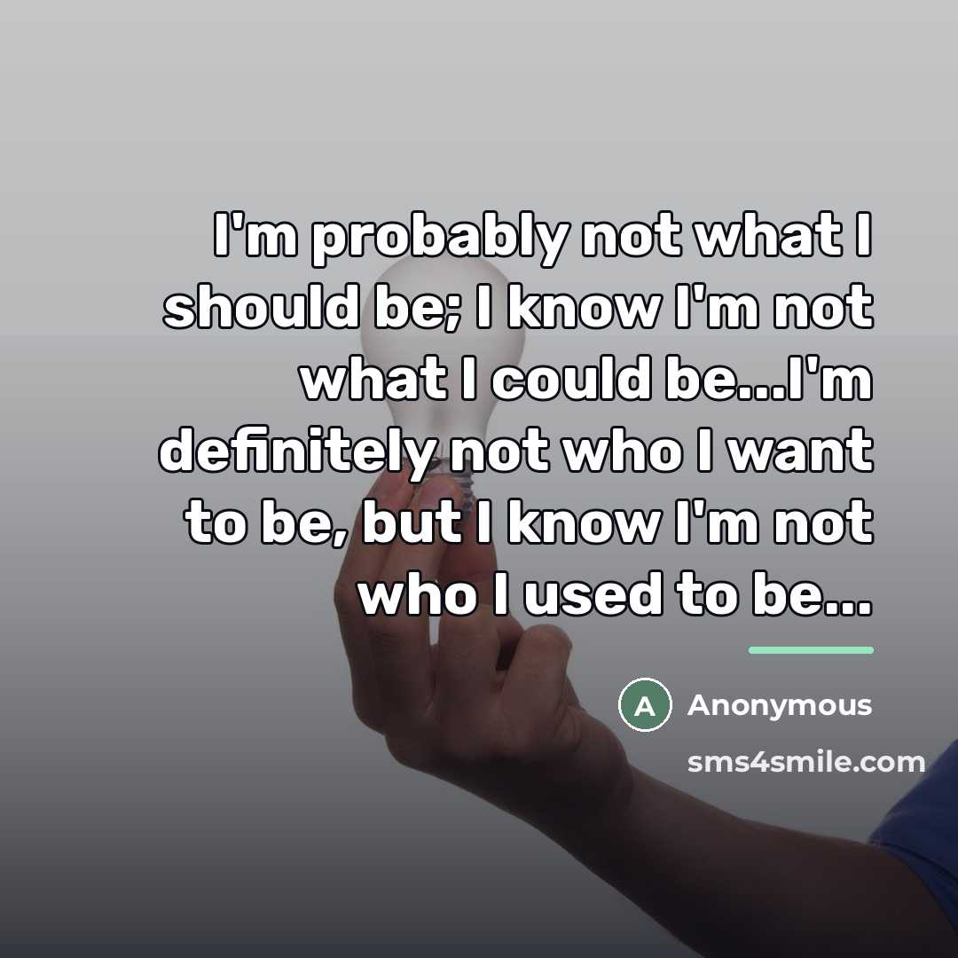 “I'm probably not what I should be; I know I'm…” quote by Anonymous