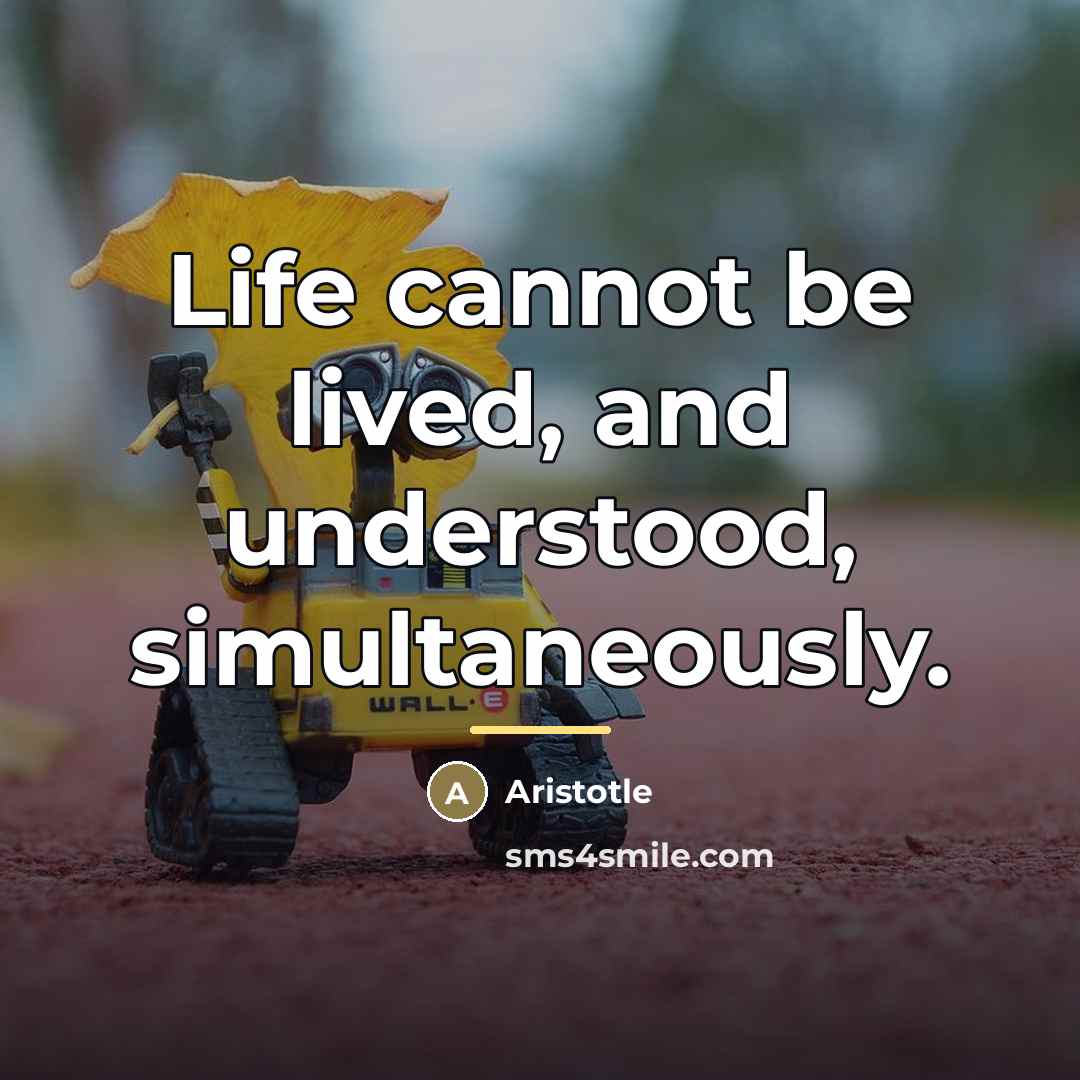 “Life cannot be lived, and understood, simultaneously.…” quote by Aristotle