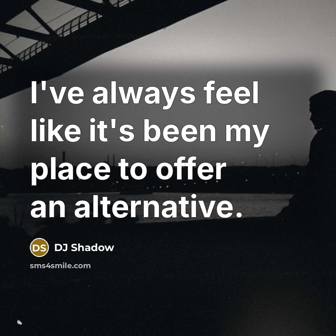 “I've always feel like it's been my place to offer…” quote by DJ Shadow