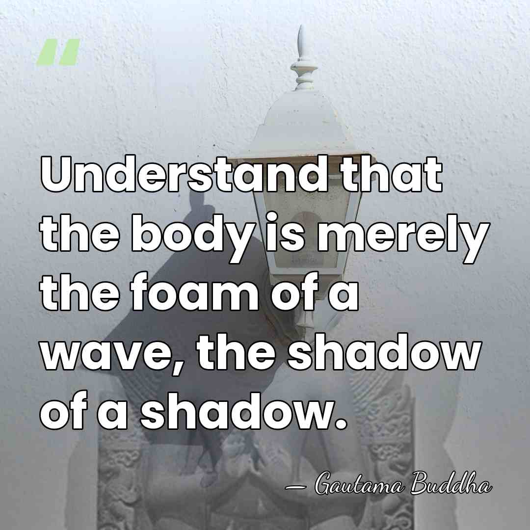 Understand that the body is merely the foam of a wave, the&hellip; - Gautama Buddha