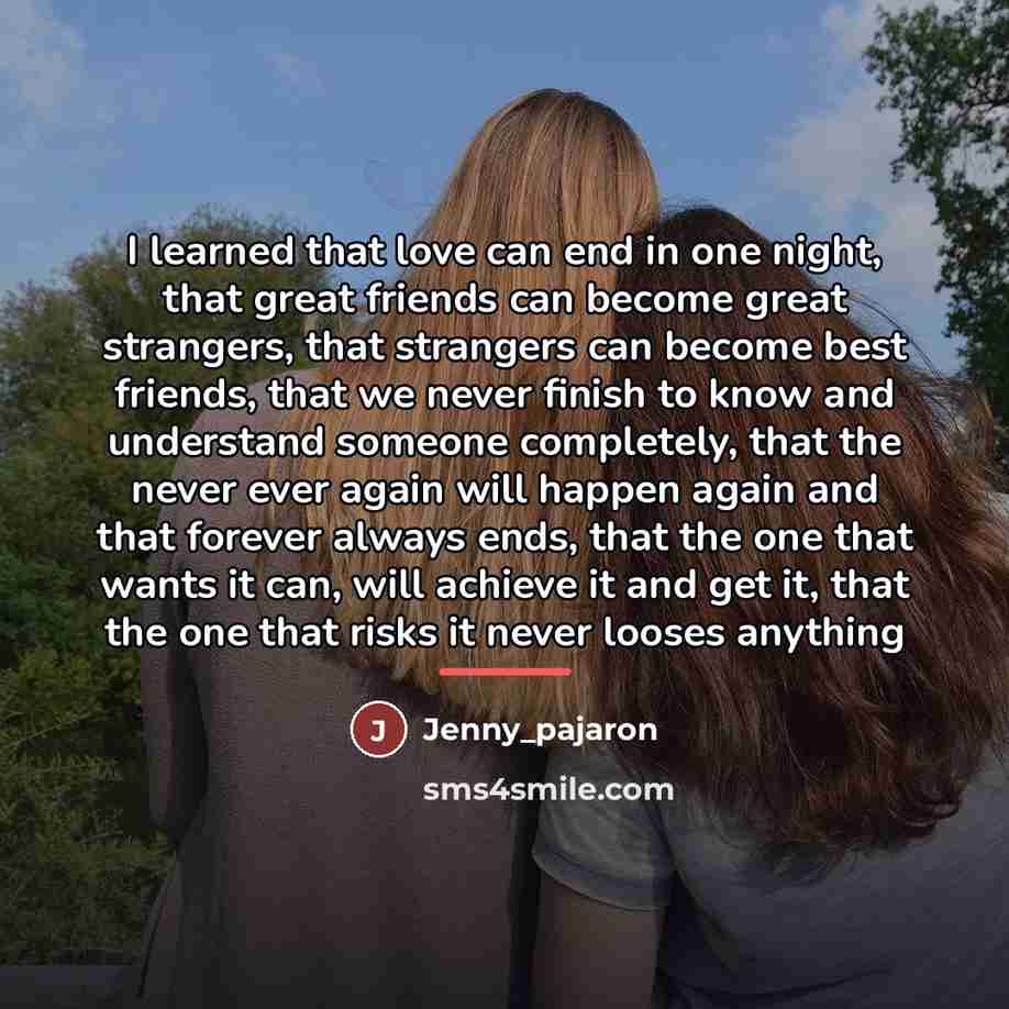 “I learned that love can end in one night, that…” quote by Jenny_pajaron