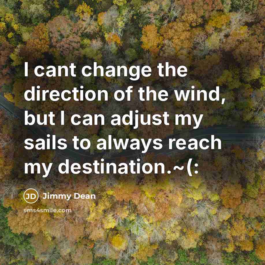 “I cant change the direction of the wind, but I…” quote by Jimmy Dean