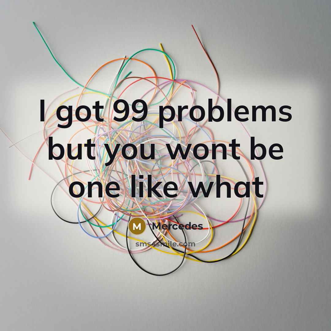 “I got 99 problems but you wont be one like what” quote by Mercedes