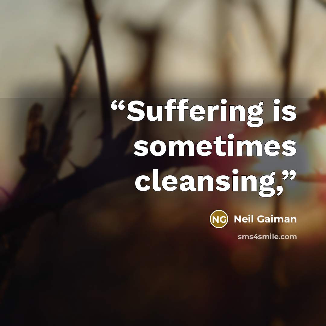 “Suffering is sometimes cleansing,” quote by Neil Gaiman