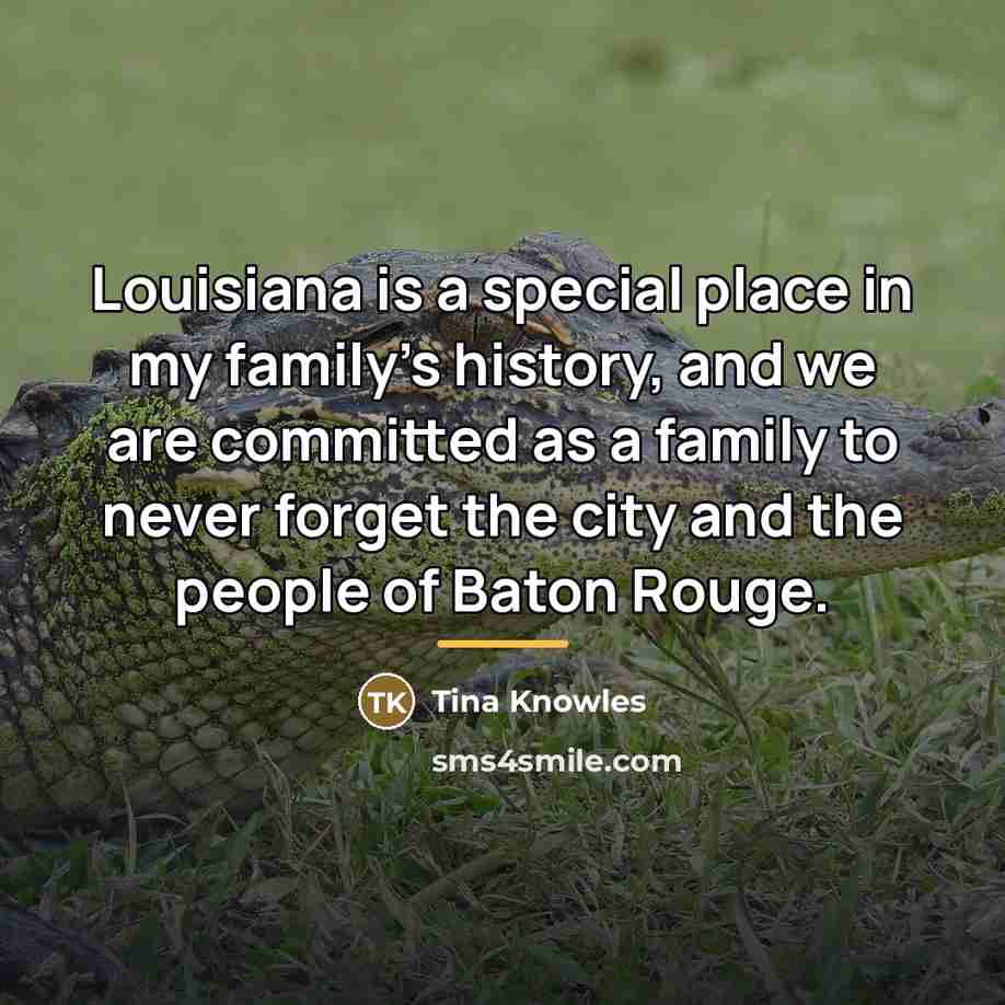 “Louisiana is a special place in my family's history, and…” quote by Tina Knowles