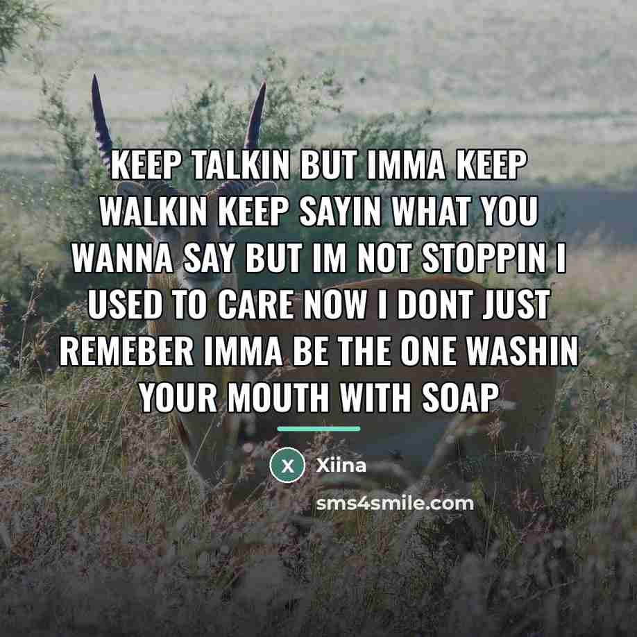 “Keep Talkin But Imma Keep Walkin Keep Sayin What You…” quote by Xiina