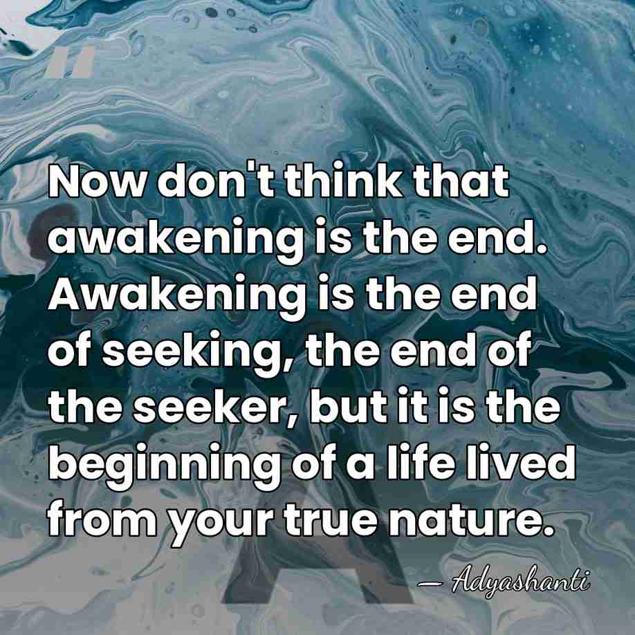 Now don't think that awakening is the end. Awakening is the end&hellip; - Adyashanti