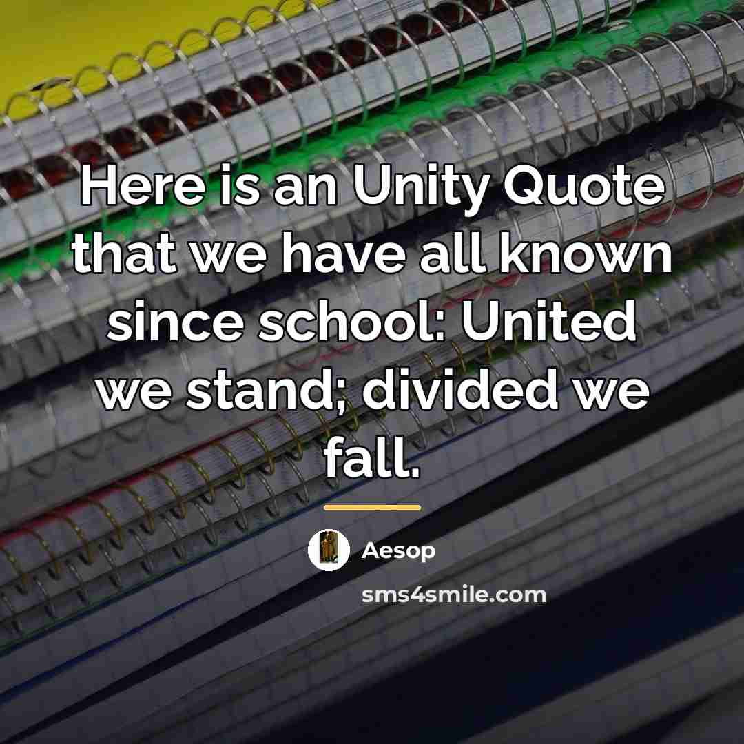 “Here is an Unity Quote that we have all known…” quote by Aesop