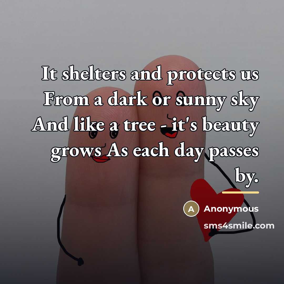 “It shelters and protects us From a dark or sunny…” quote by Anonymous