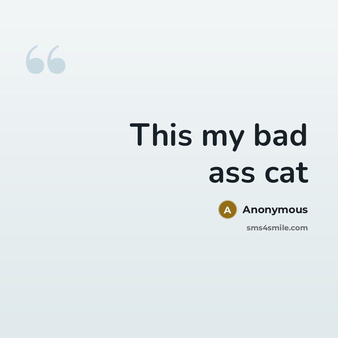 “This my bad ass cat” quote by Anonymous
