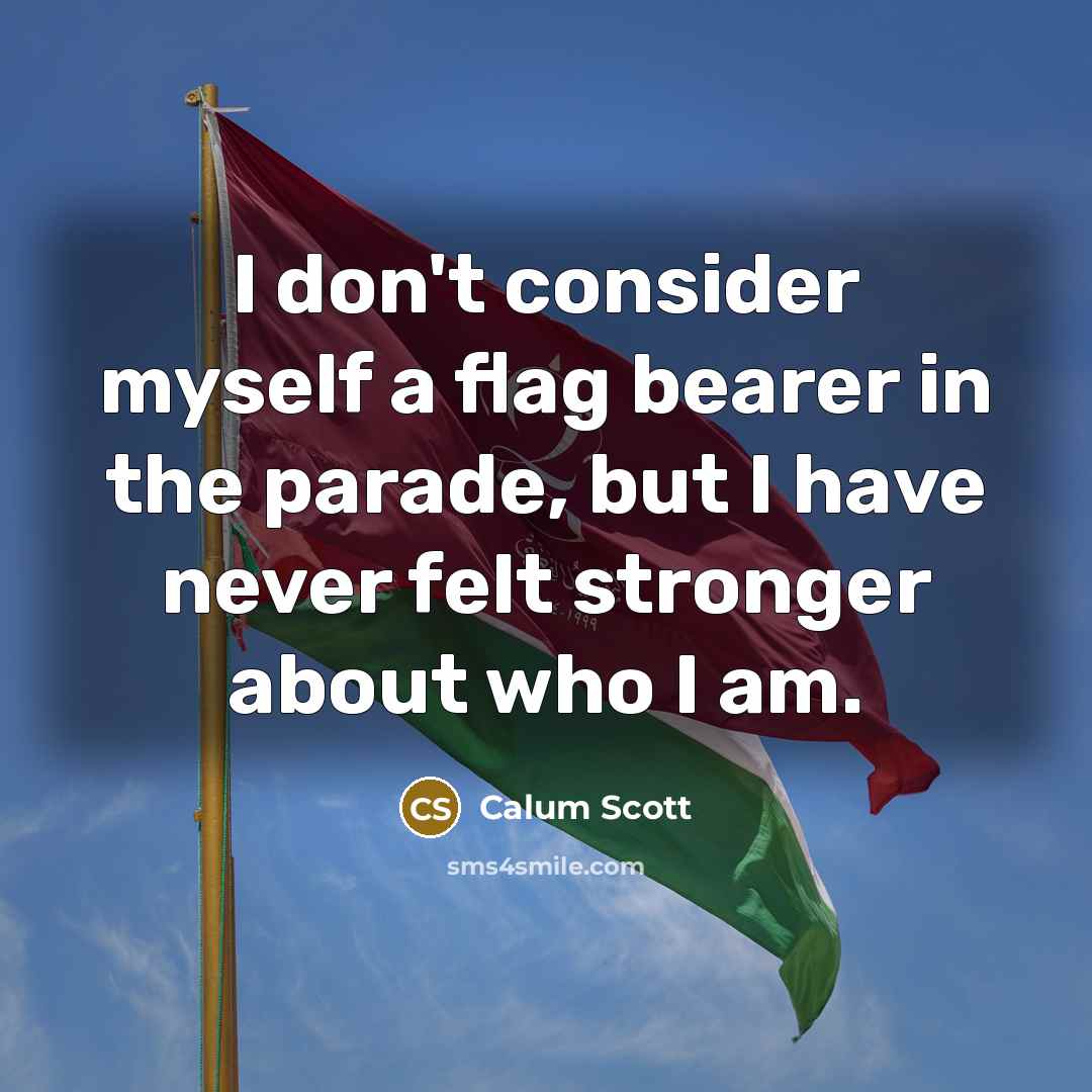 “I don't consider myself a flag bearer in the parade,…” quote by Calum Scott