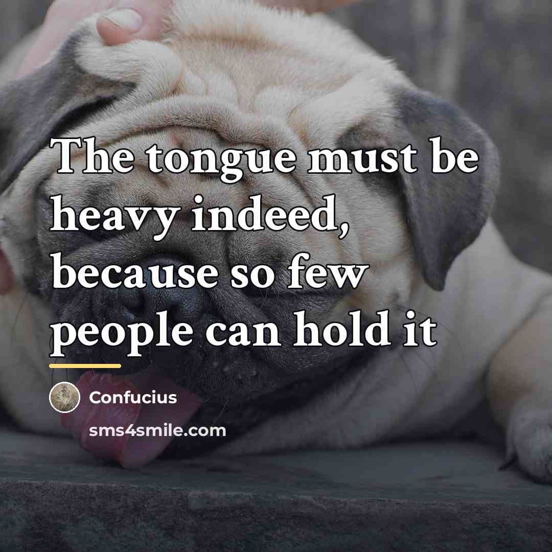 “The tongue must be heavy indeed, because so few people…” quote by Confucius