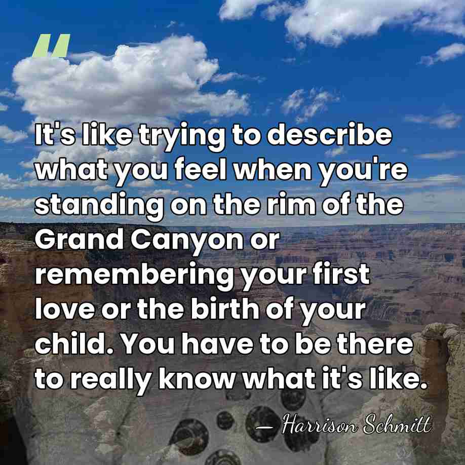It's like trying to describe what you feel when you're standing on&hellip; - Harrison Schmitt