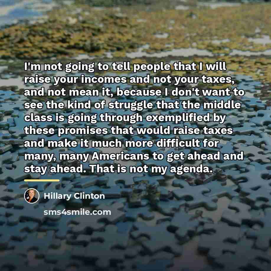 “I'm not going to tell people that I will raise…” quote by Hillary Clinton