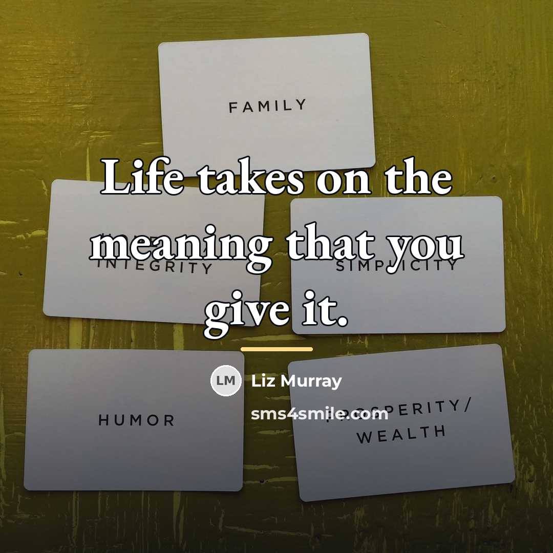 “Life takes on the meaning that you give it.…” quote by Liz Murray