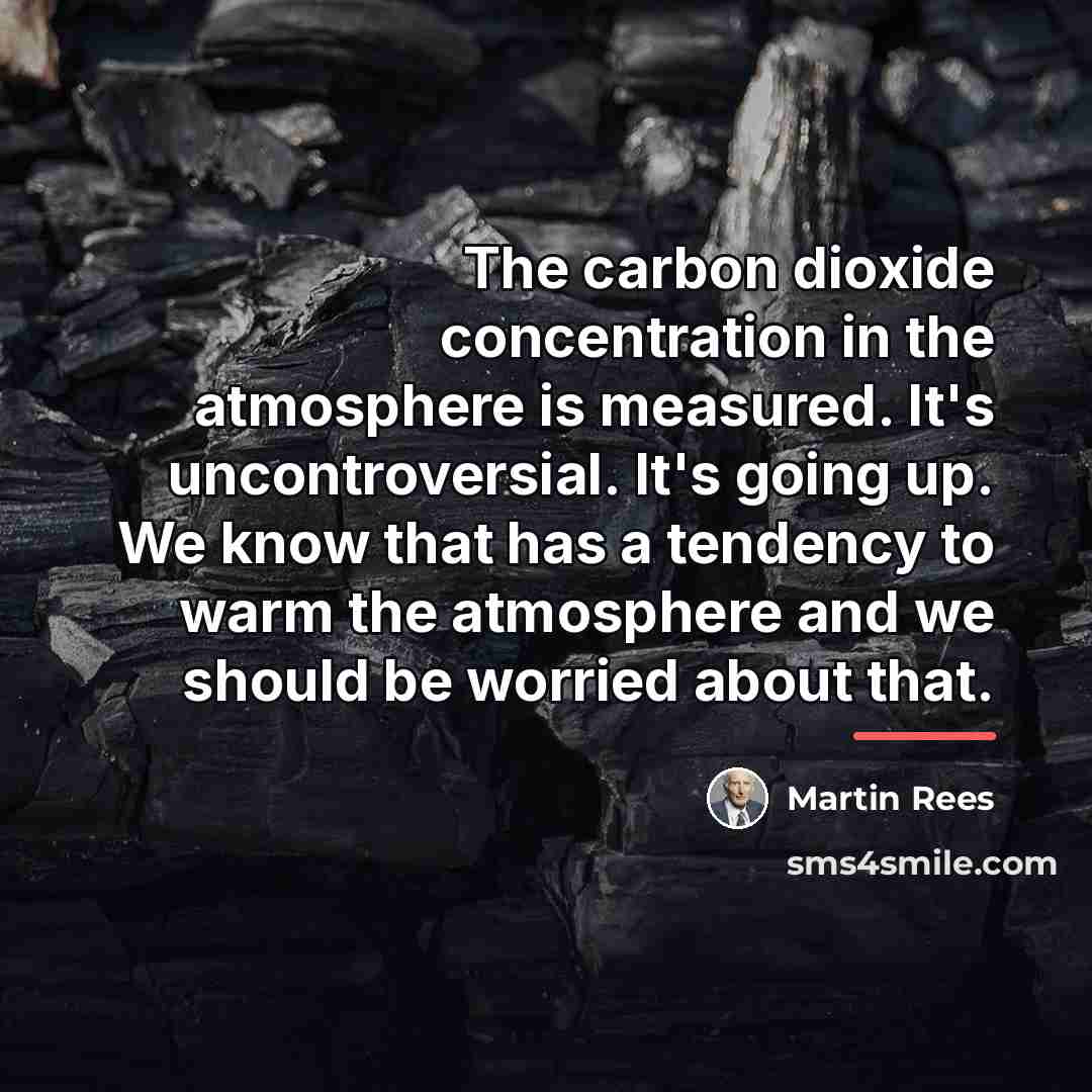 “The carbon dioxide concentration in the atmosphere is measured. It's…” quote by Martin Rees